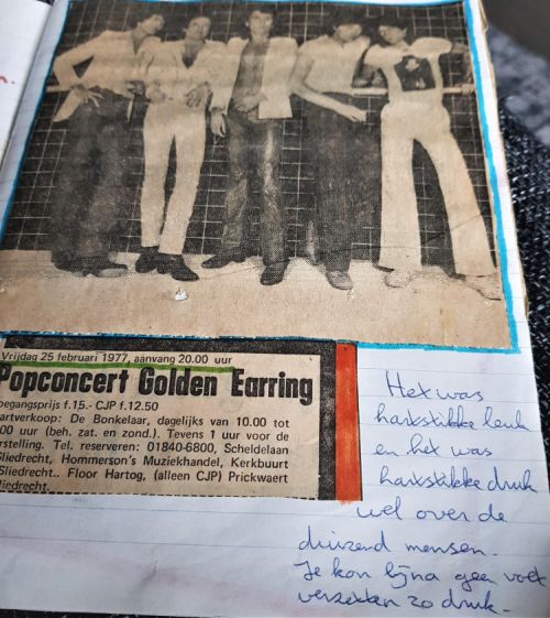 Golden Earring show ad February 25 1977 Sliedrecht - Bonkelaar 